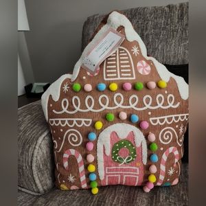 NWT Cupcakes and Cashmere Gingerbread House Pillow ~large~
